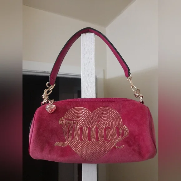 Juicy Couture Pink Velour Shoulder Hand Bag - Picture 14 of 15
